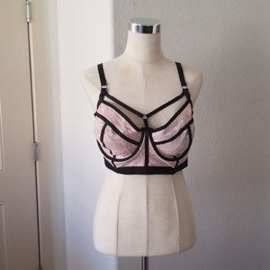 Torrid Curve Pink Lace Cage Bra